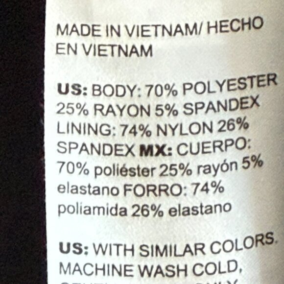 Chicos Women's Pull-on Elastic Waist Faux Pockets Pin Print Black/Gray Pants 14R - Picture 6 of 10